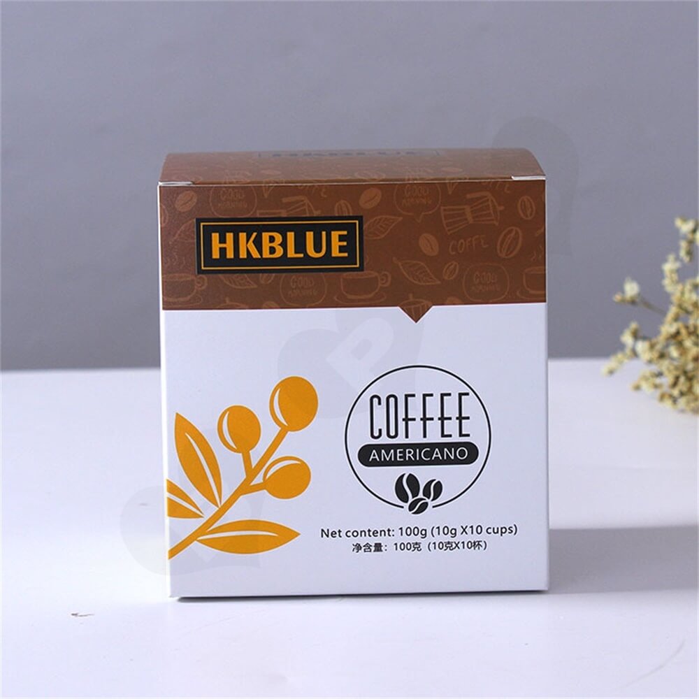 Customized Folding Carton For Americano Coffee Powder Side View Six