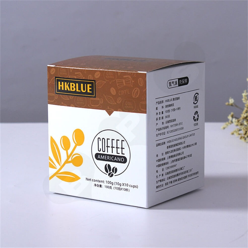 Customized Folding Carton For Americano Coffee Powder Side View Two