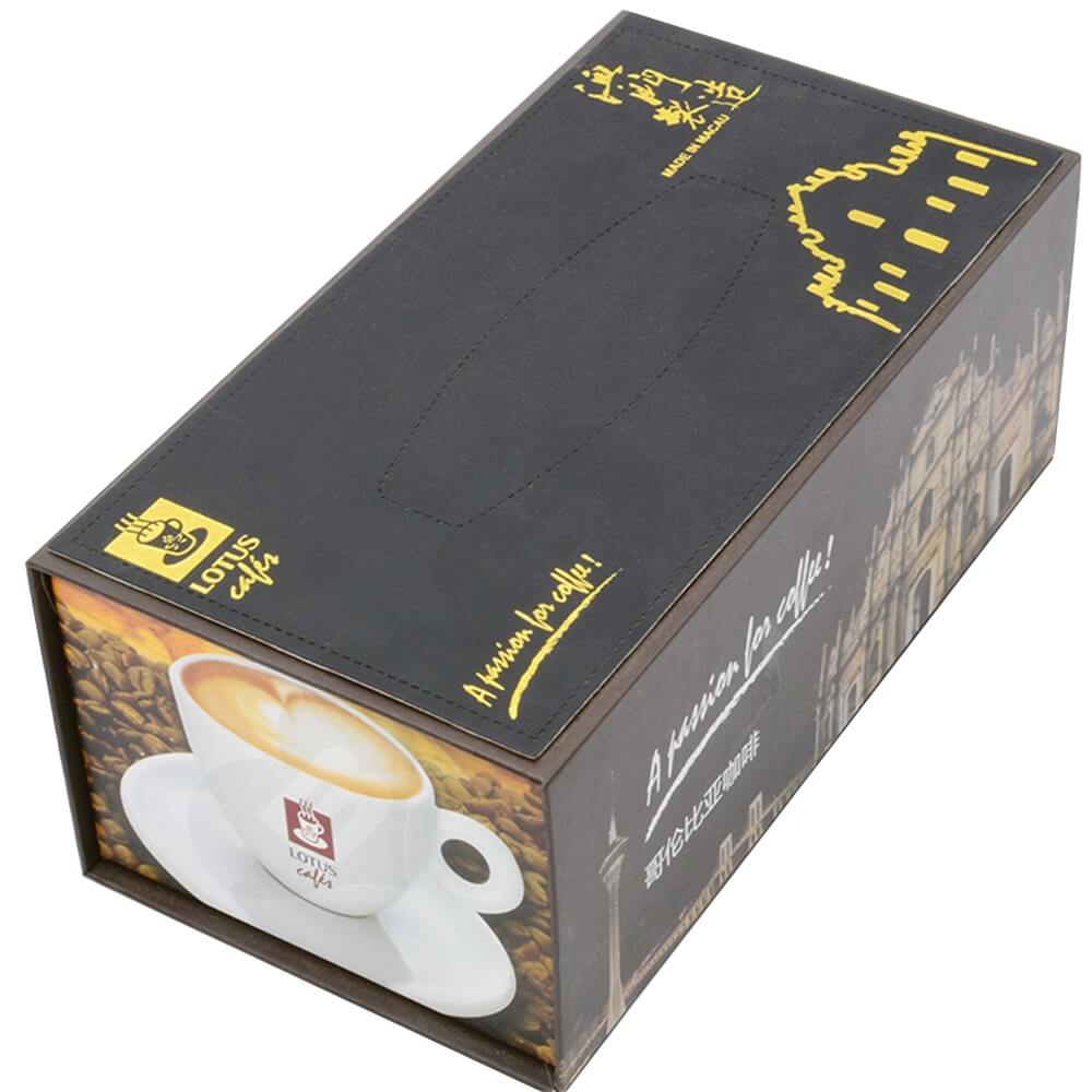 Customized Magnetic Closure Gift Box For Coffee Set Side View Three
