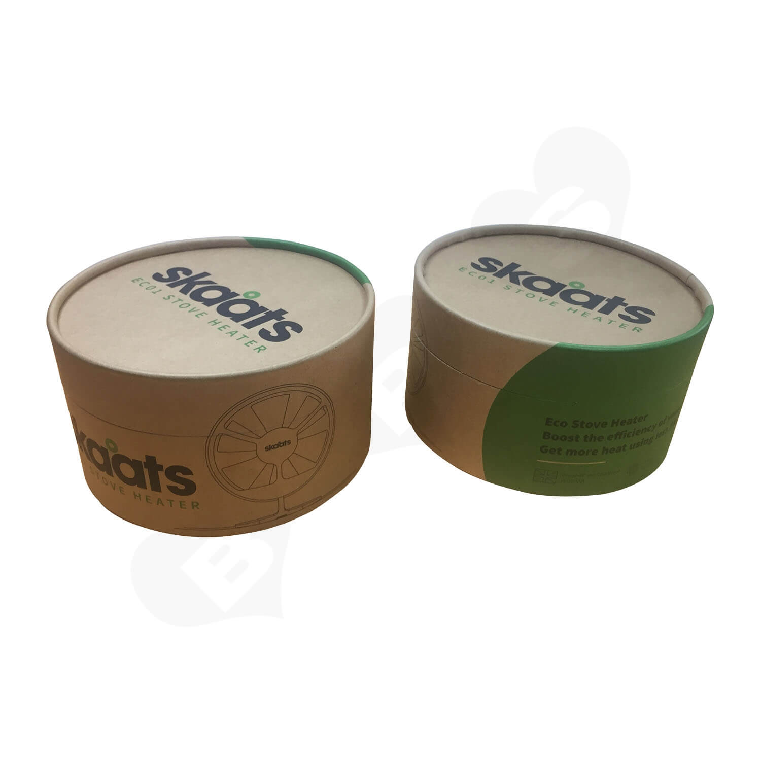 ECO Fan Custom Kraft Tube With Die Cut Foam Insert Side View 2