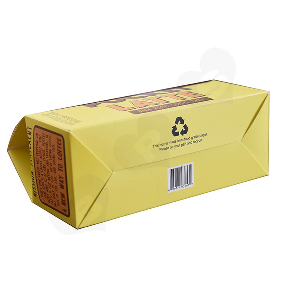 Gable Top Folding Carton For Coffee Bars Side View Four