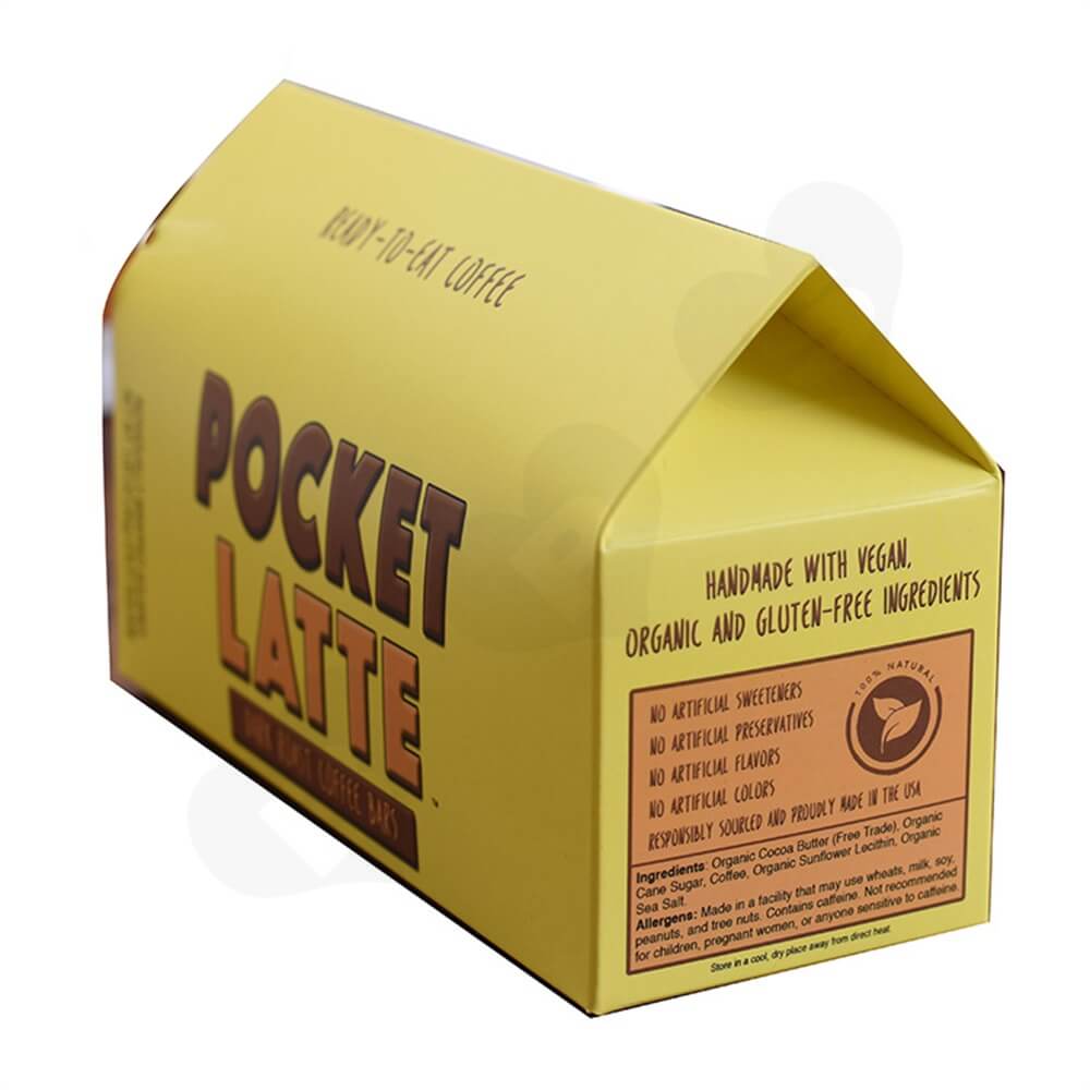 Gable Top Folding Carton For Coffee Bars Side View Three