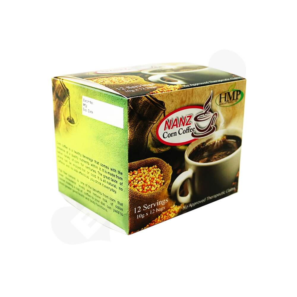 Gloss Printed Folding Carton For Coffee Powder Bar Side View Two