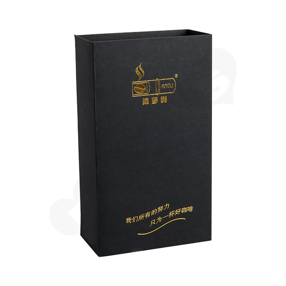 Gold Foil Stamping Cardboard Box Sleeve For Coffee Side View One