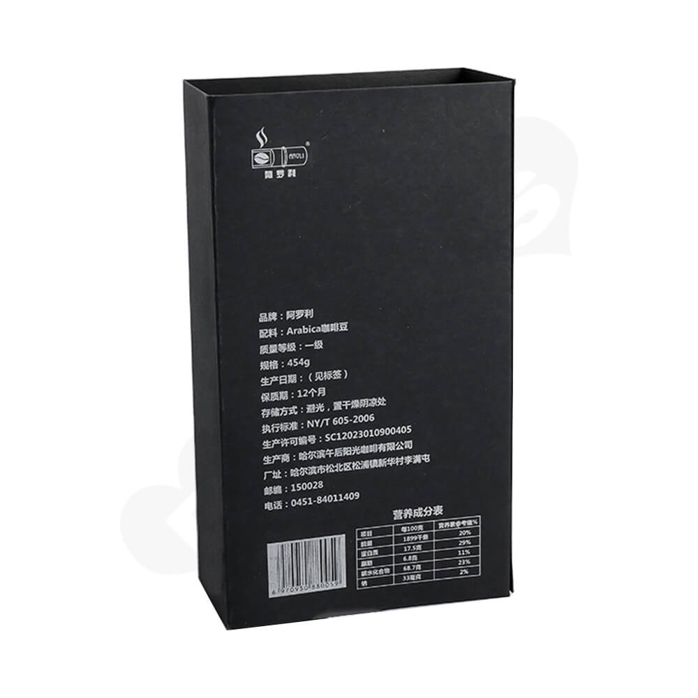 Gold Foil Stamping Cardboard Box Sleeve For Coffee Side View Two