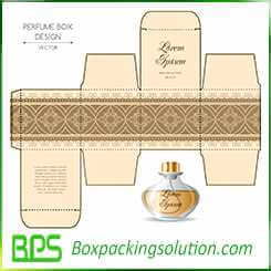 golden printed paper boxes for perfume bottle