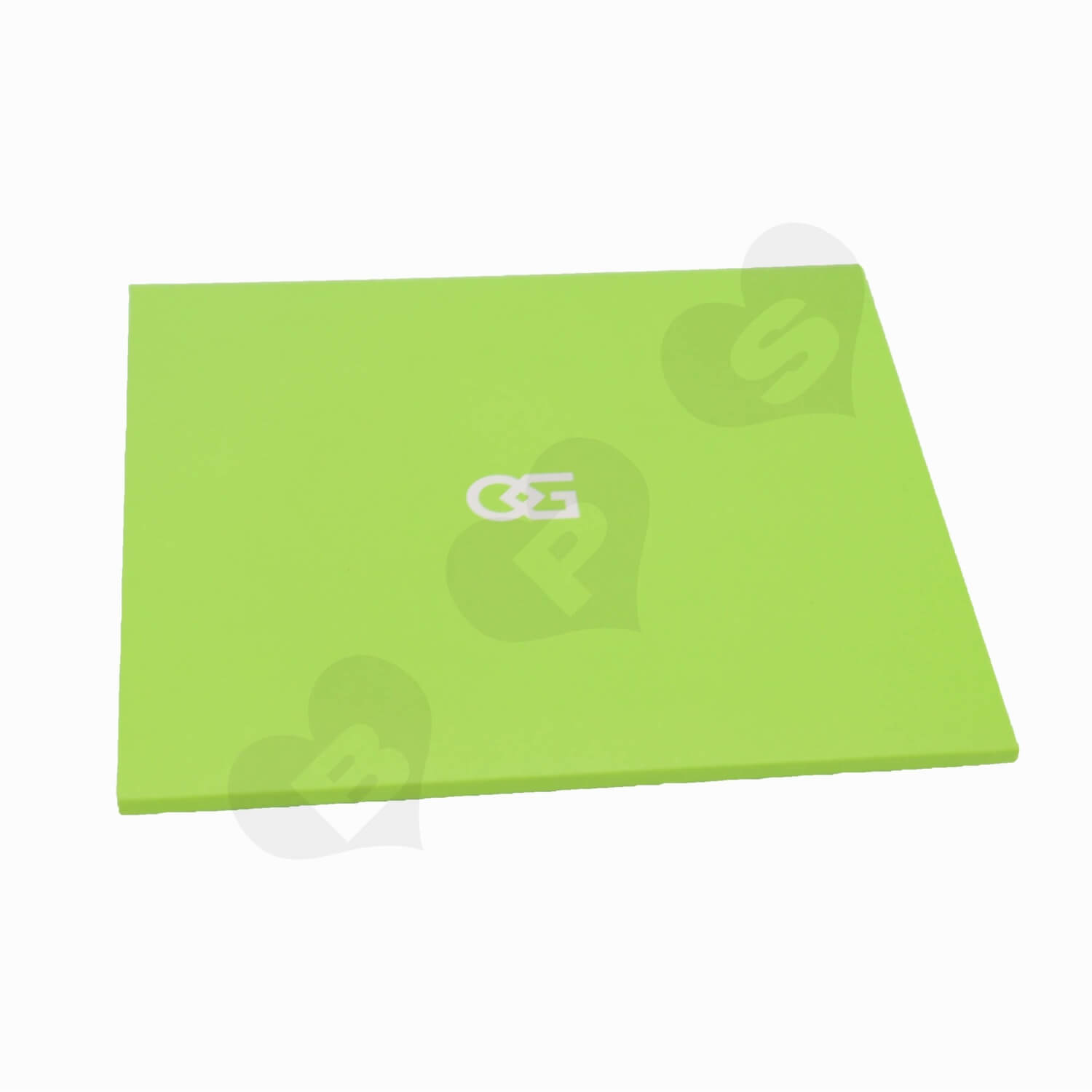 Green Paperboard Folder for Instructions side view two