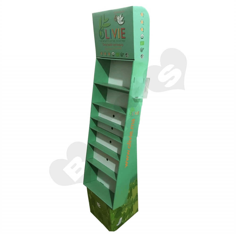 Large Customized Corrugated Floor Display Sideview Two