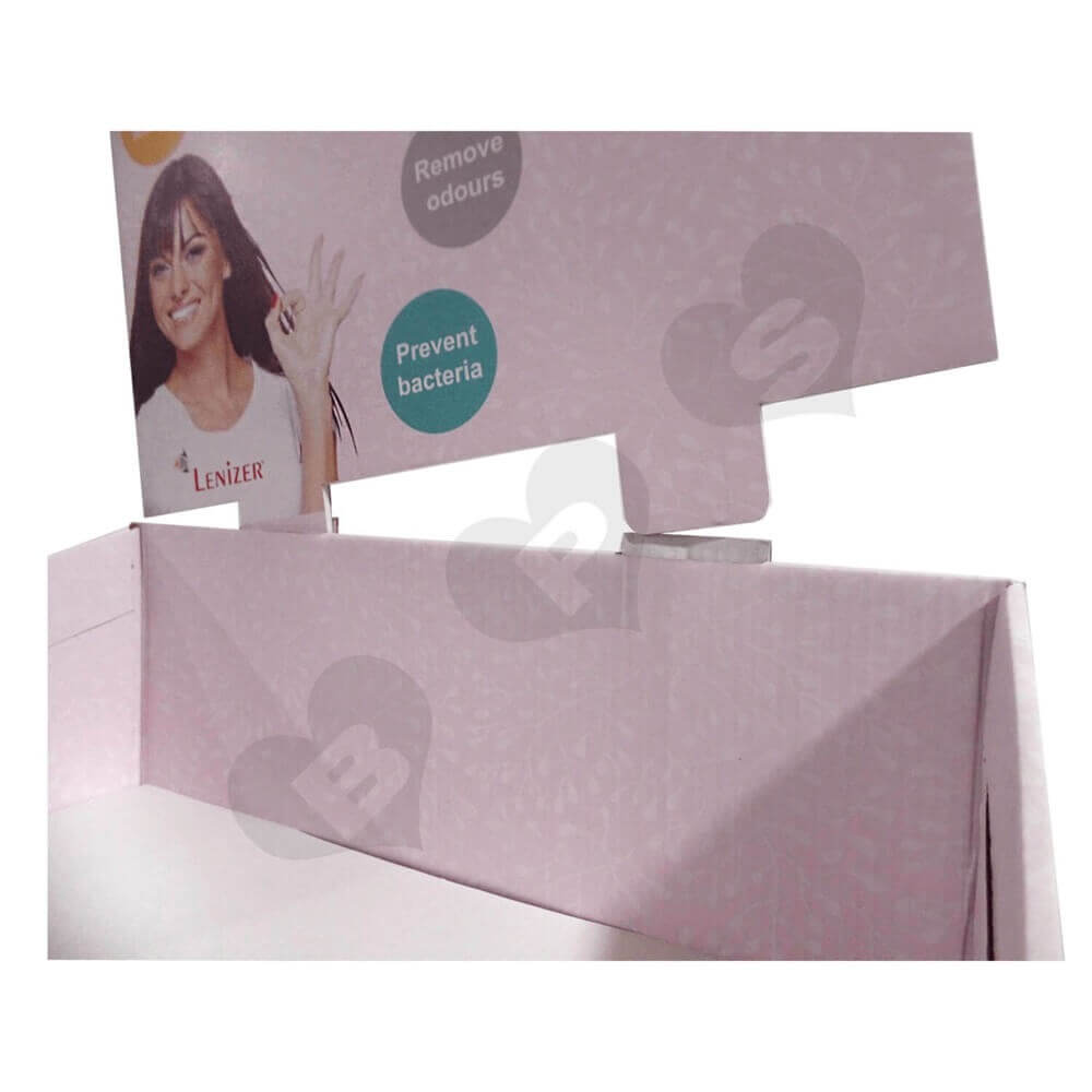Large Sanitary Napkin Corrugated Floor Stands Sideview Three