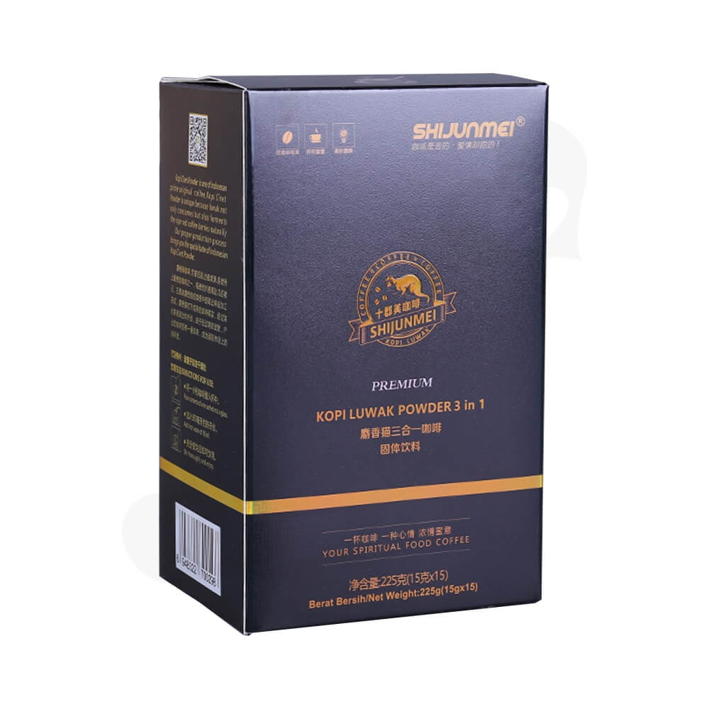 Matte Printing Luwak Powder Packaging Box Side View One