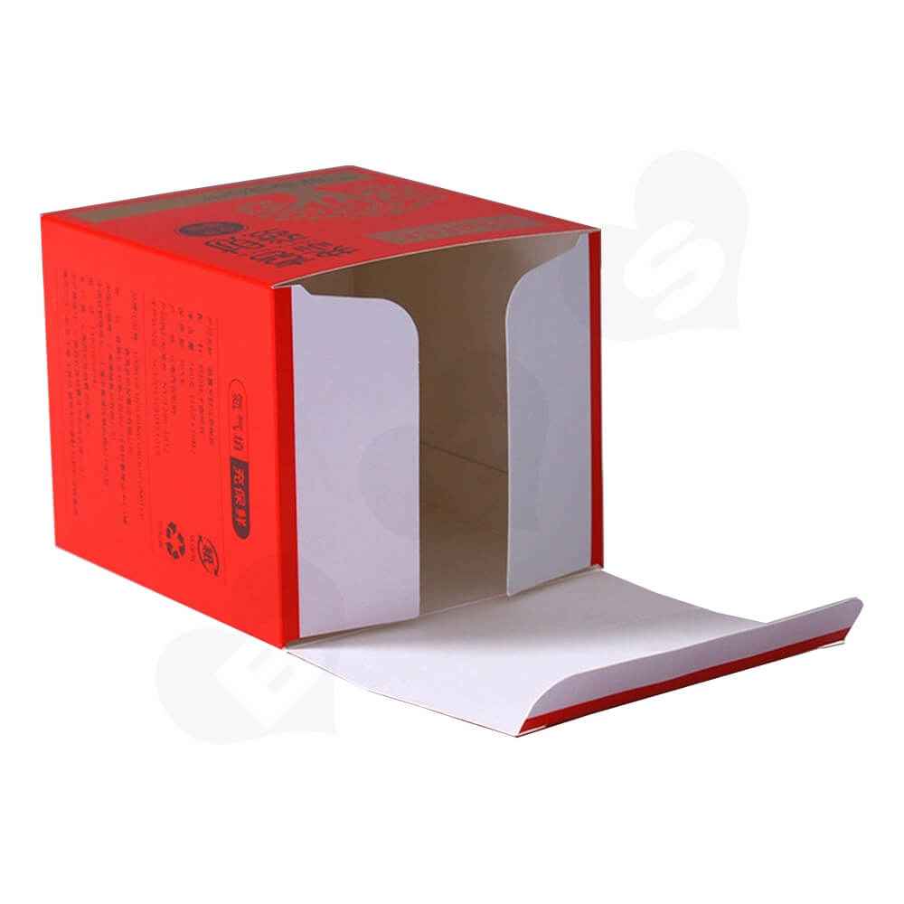 Matte Red Folding Carton For Coffee Powder Side View Four