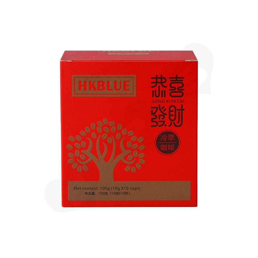 Matte Red Folding Carton For Coffee Powder Side View Two