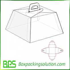 one piece foldable cake boxes design template