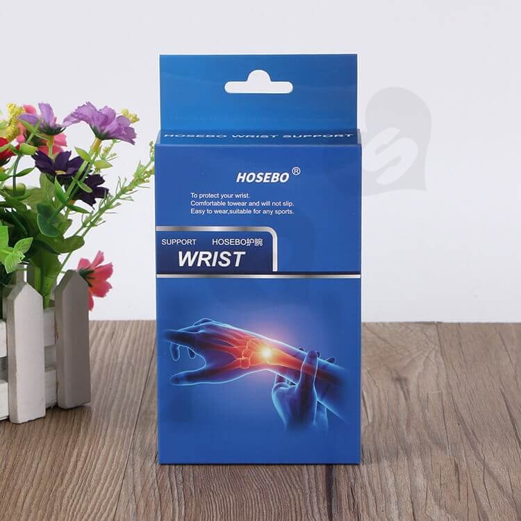 Printed Cardboard Box With Hanger For Wrist Guard side view five