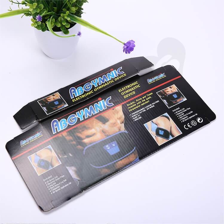 Printed Corrugated Box For Electronic Gymnastic Device side view three