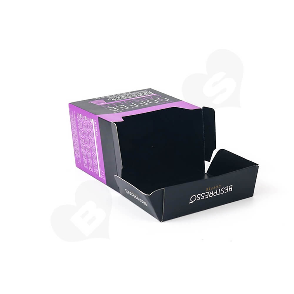 Printed Hinged Lid Folding Carton For Espresso Capsule Side View Five