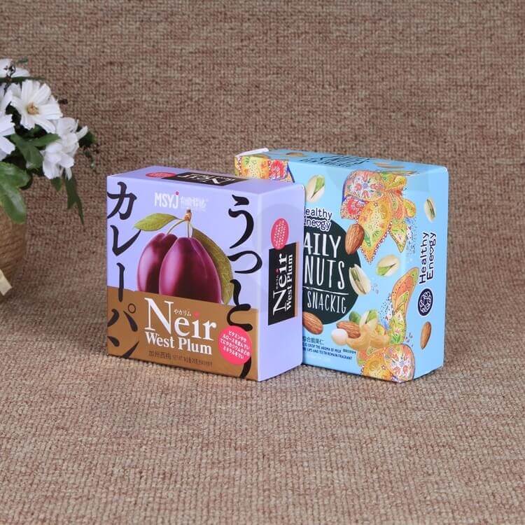 Printed Retail Cardboard Box For Dry Nuts And Fruits side view one