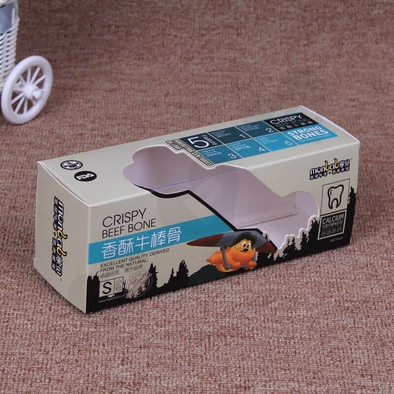 Retail Cardboard Box For Beef Bones side view one