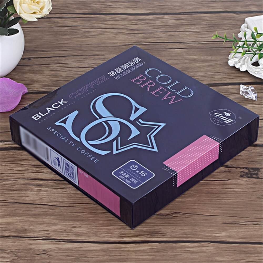 Spot UV Varnished Folding Carton For Cold Brew Coffee Powder Side View Five