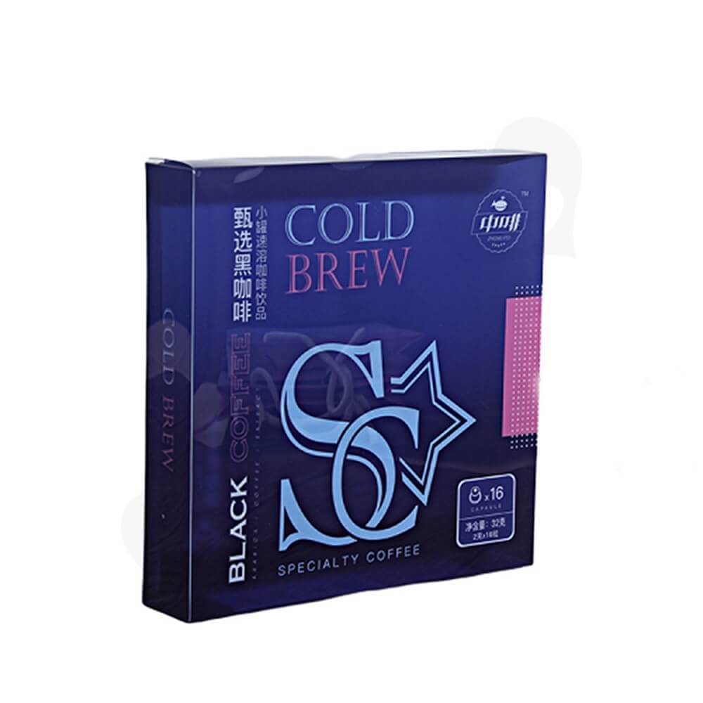 Spot UV Varnished Folding Carton For Cold Brew Coffee Powder Side View One