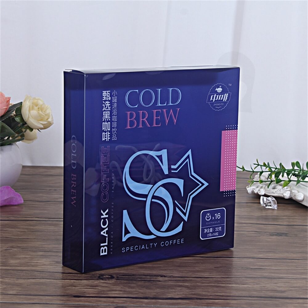 Spot UV Varnished Folding Carton For Cold Brew Coffee Powder Side View Three