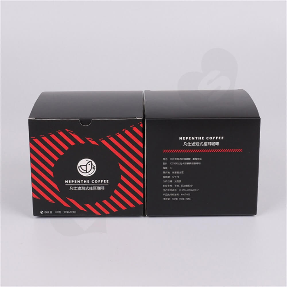 Tuck Top Paper Box For Hanging Ear Coffee Side View Four