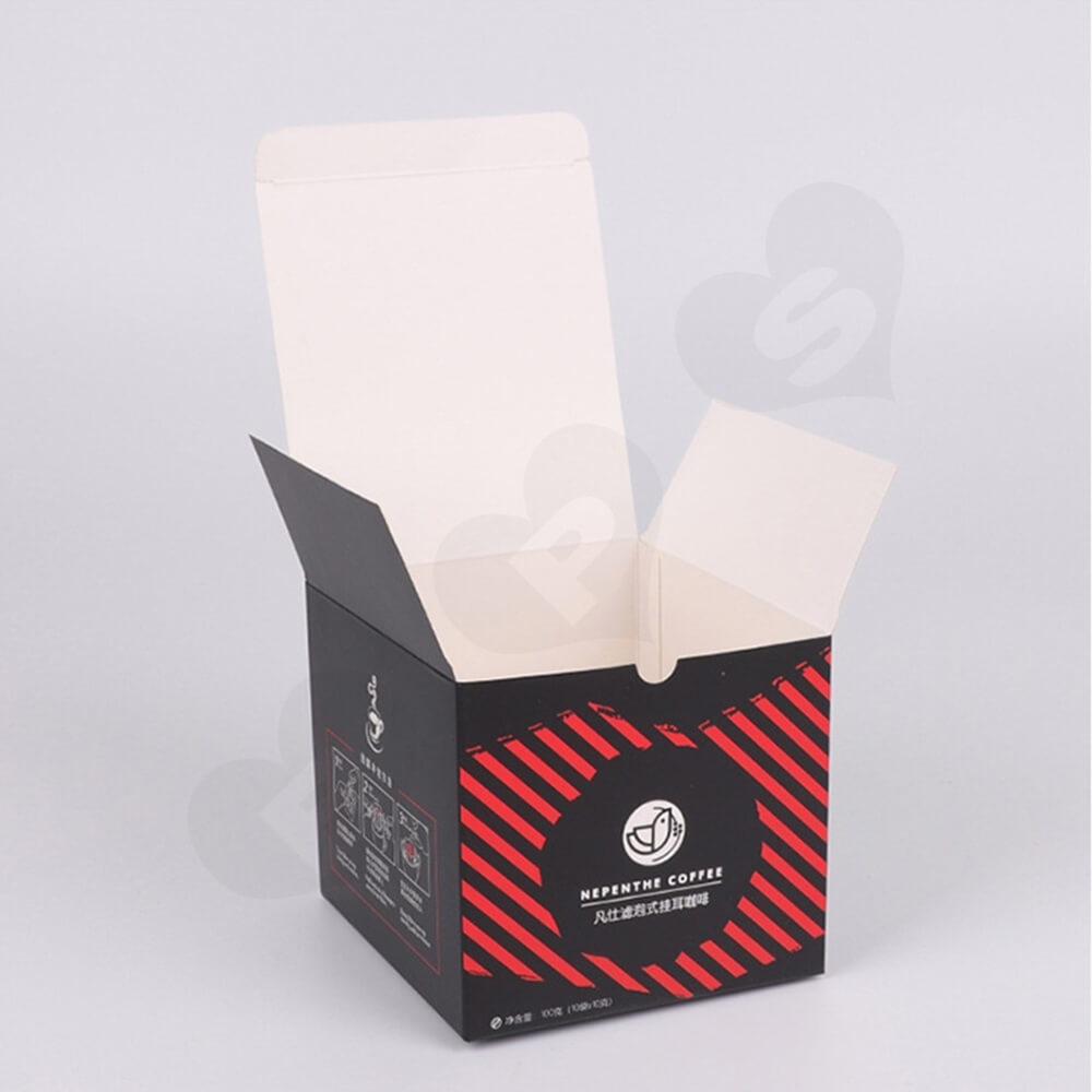 Tuck Top Paper Box For Hanging Ear Coffee Side View Six