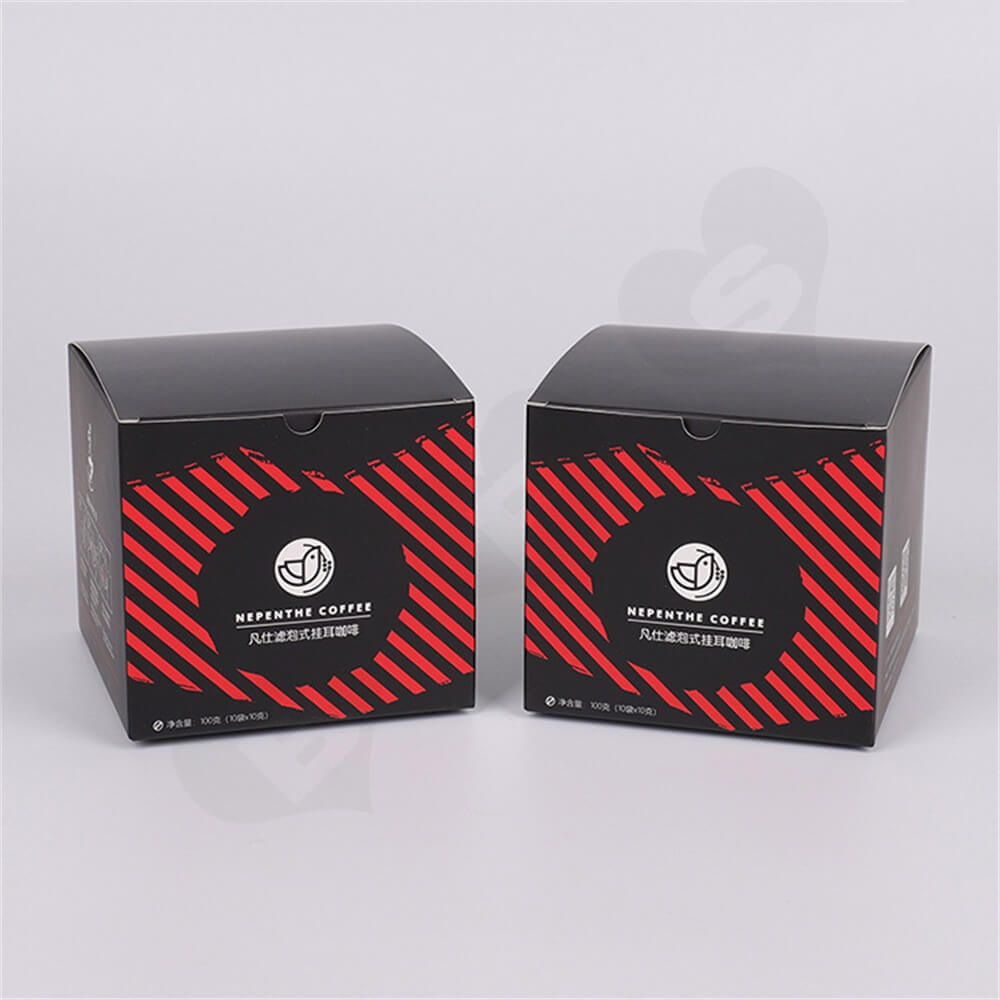 Tuck Top Paper Box For Hanging Ear Coffee Side View Two