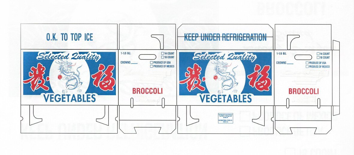 Waxed Broccoli packaging box artwork design
