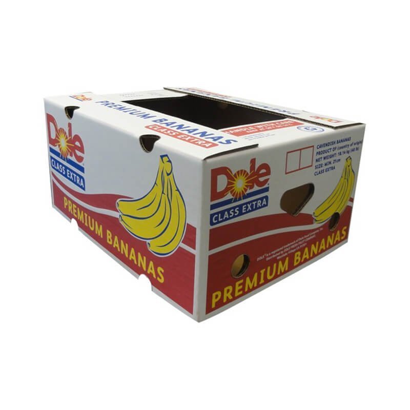 White cardboard packaging box for Banana