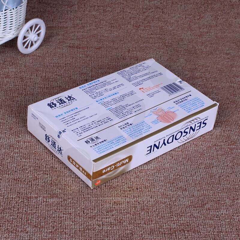 White Cardboard Printed Box For Toothpaste side view two