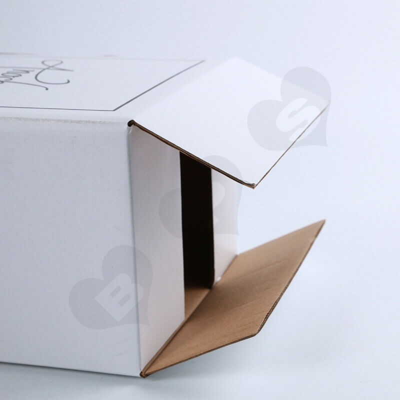 White Kraft Shipping Box For Wine side view five