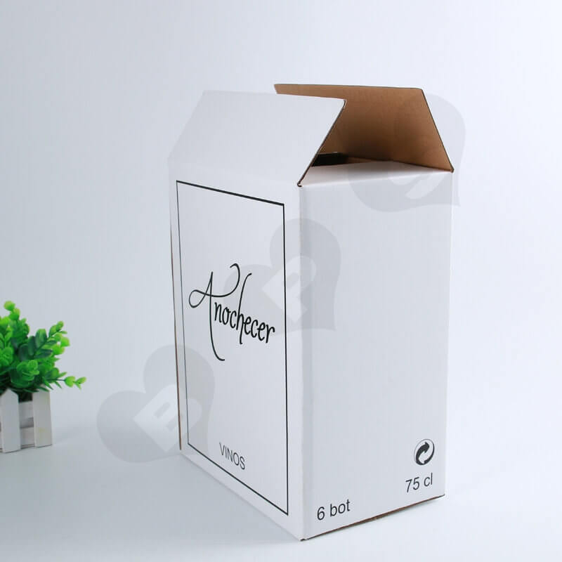 White Kraft Shipping Box For Wine side view four